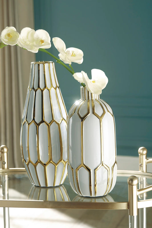 Ashley A2000315 Gold & White Vase