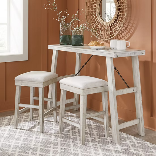 Ashley D256-113 Carynhurst Whitewash Barstool