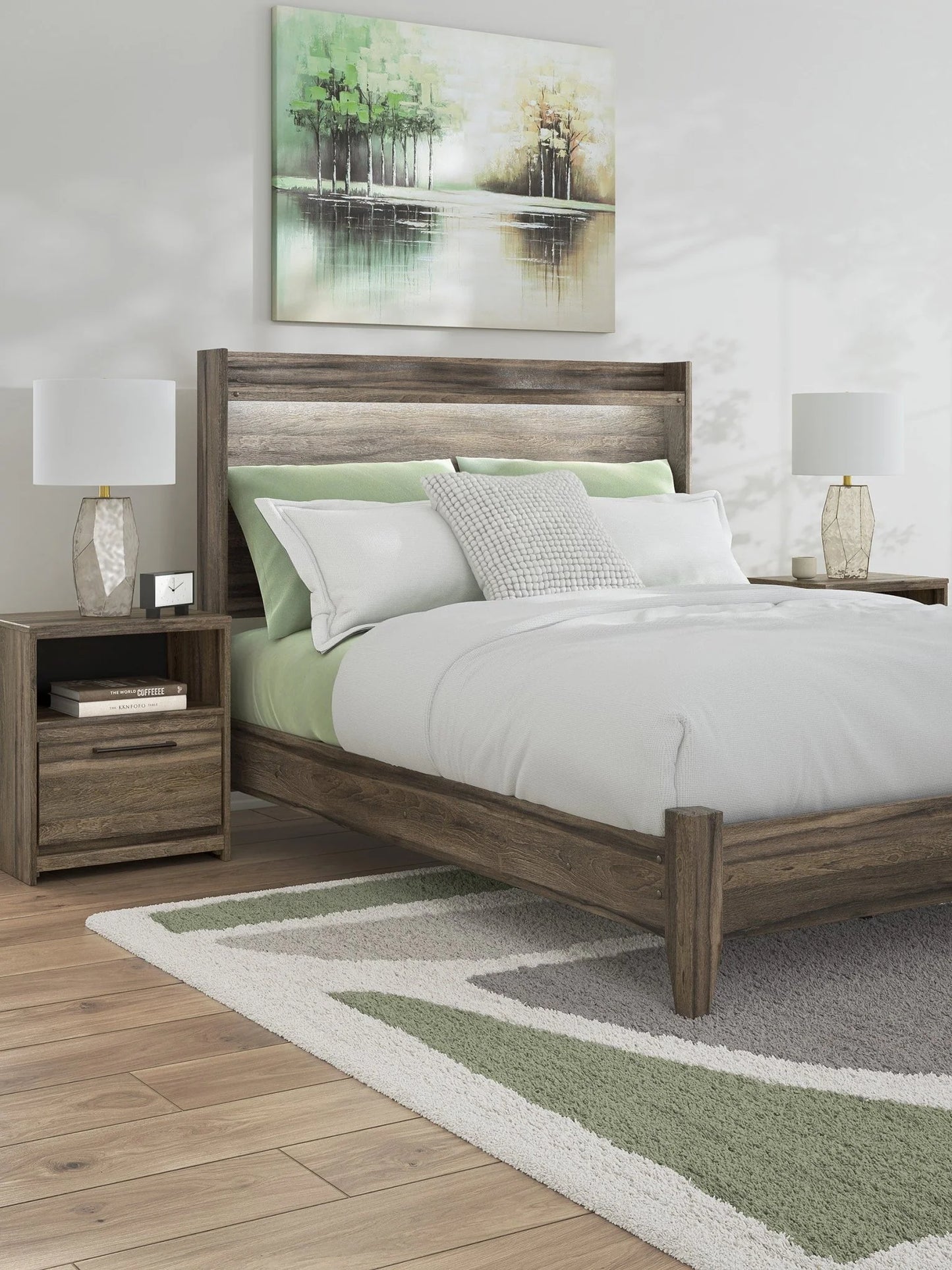 4pcs Brown  Ashley PCB2005 Elbrim Bedroom Set