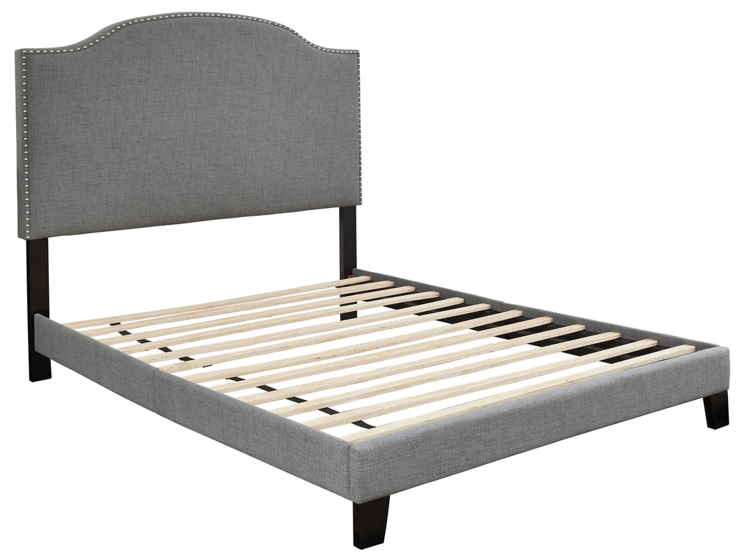 B100 Gray Linen Fabric Platform Bed