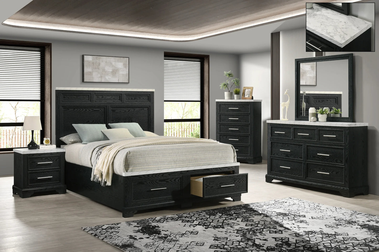 5pcs or 4pcs B1350 Tove Bedroom Set