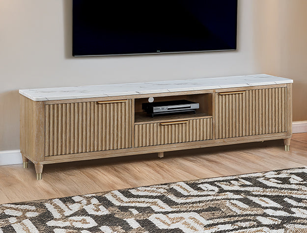 B1450-9 Kara Cerused Natural Tv Stand