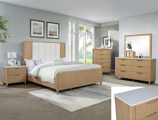 KARA BEDROOM GROUP -CERUSED NATURAL