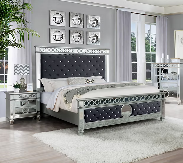 B1852 Bella Grey Velvet Bed Frame