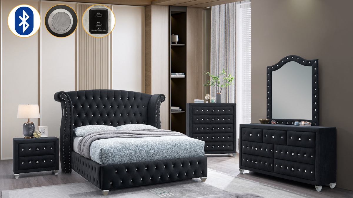 B2030 Divina (Black) - 4pcs Queen