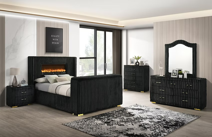 5pcs or 4pcs B2040 Henley Black Bedroom Set