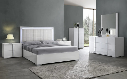 B2180 Beverly White Gloss 5pcs Bedroom Set