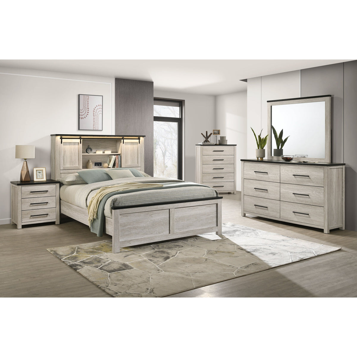 B2350 Loza - KING 4PCS EXT. NIGHTSTAND