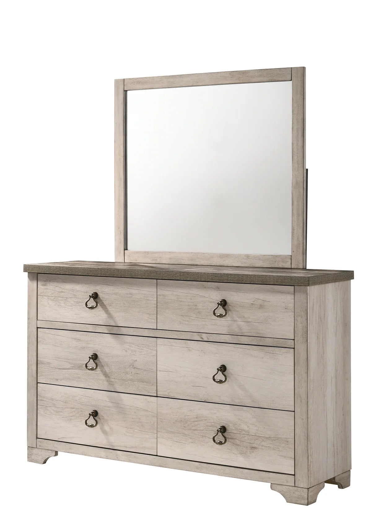 5pcs Patterson Natural Wood Finish Bedroom Set
