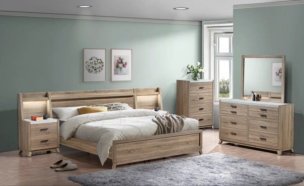 5pcs Tilston Wood Finish Bedroom Set