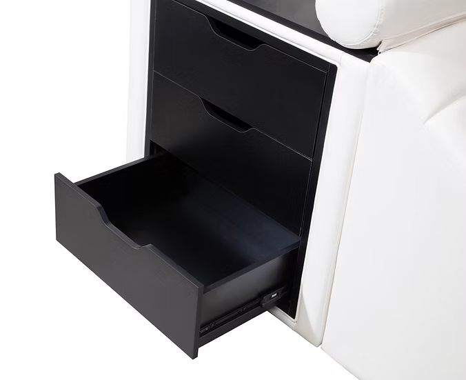 B420 Apollo White Queen Storage Bed