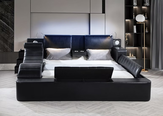 B420 Apollo Black Storage Bed