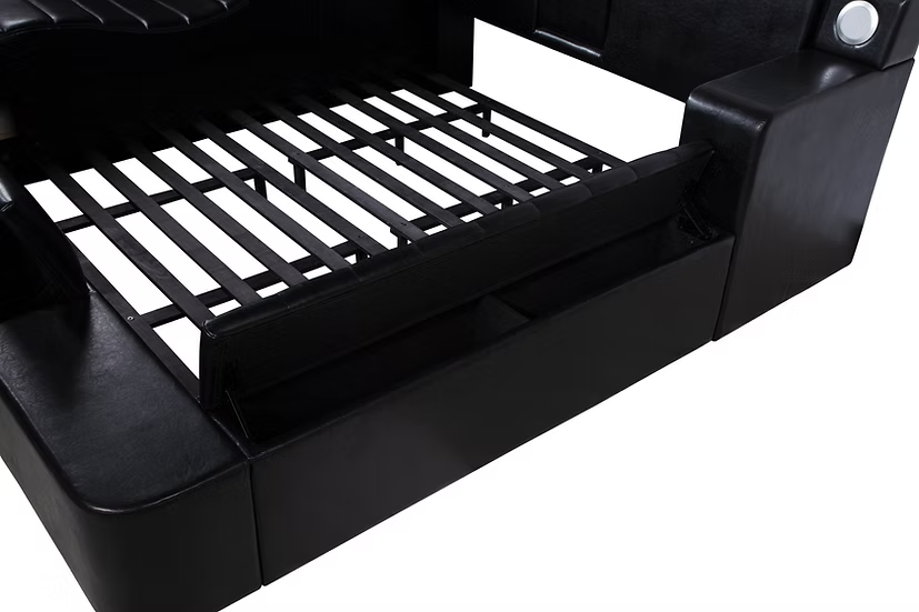 B420 Apollo Black Storage Bed