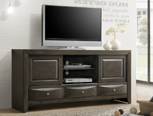 B4270-7 Emily Grey Wood Finish TV Stand