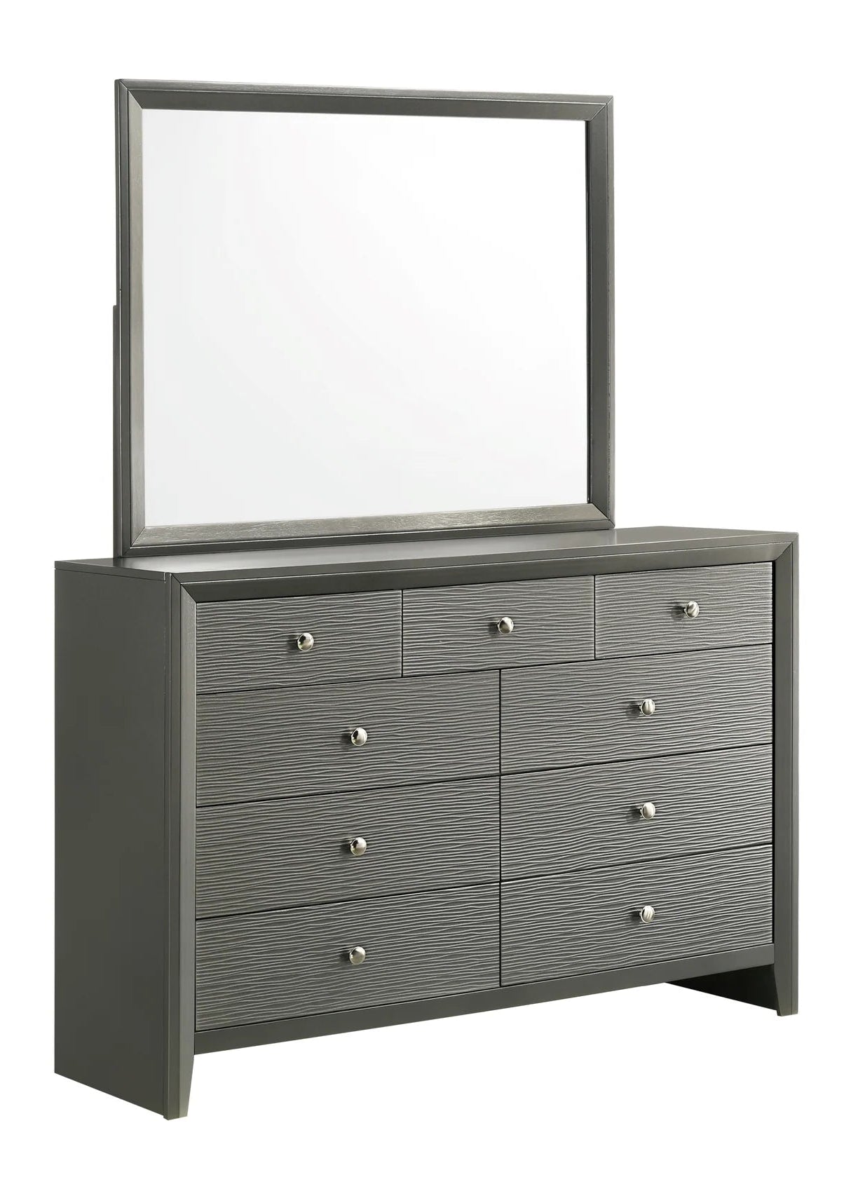 5pcs Denker Gunmetal Bedroom Set