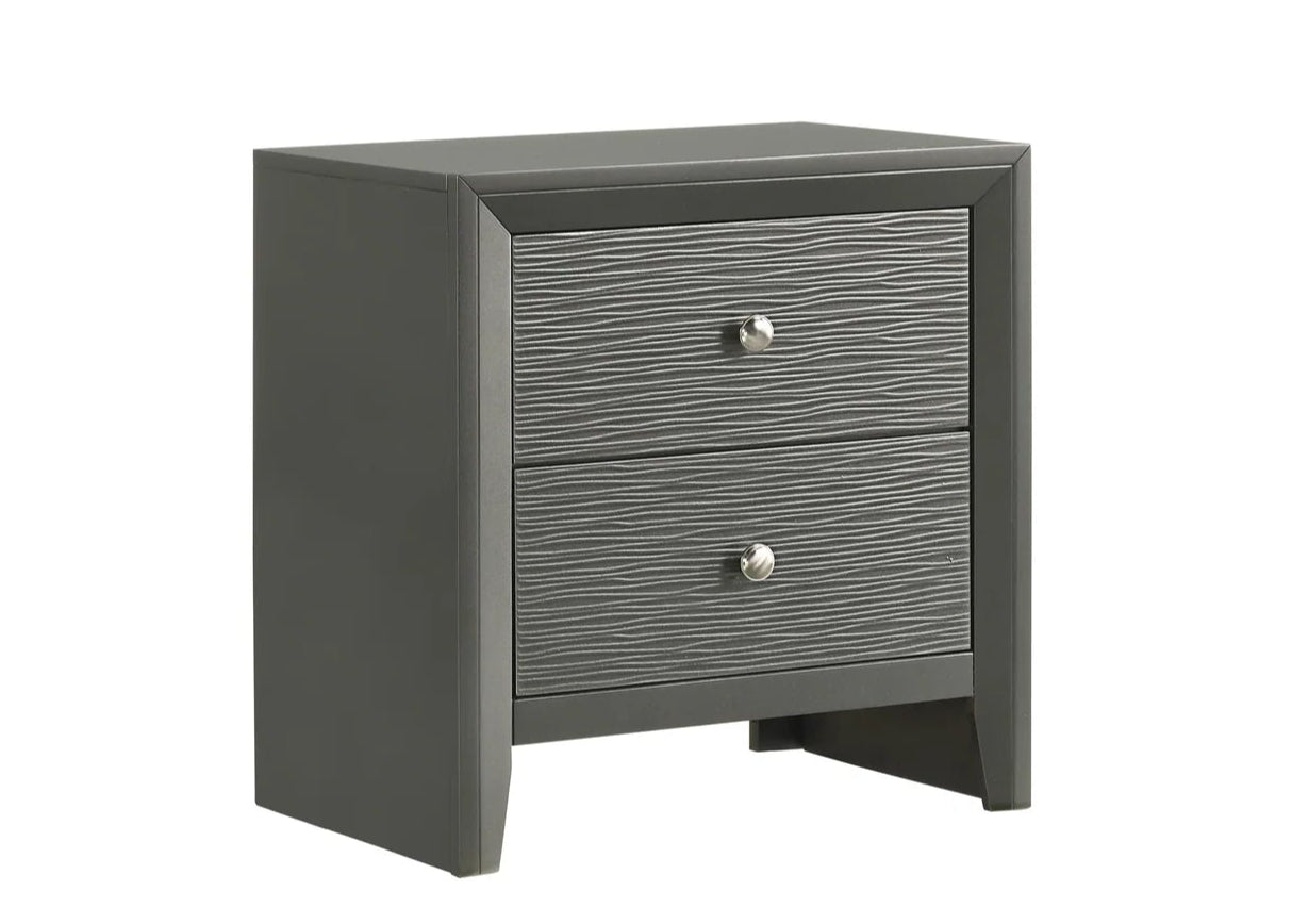 5pcs Denker Gunmetal Bedroom Set