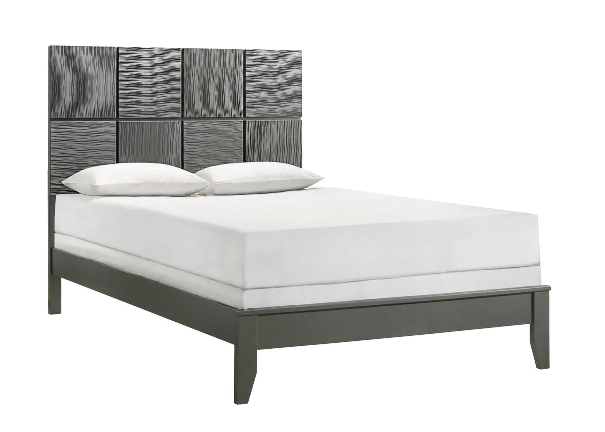 5pcs Denker Gunmetal Bedroom Set