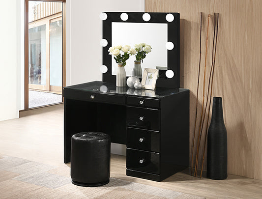 MORGAN ROUND SWIVEL STOOL BLACK