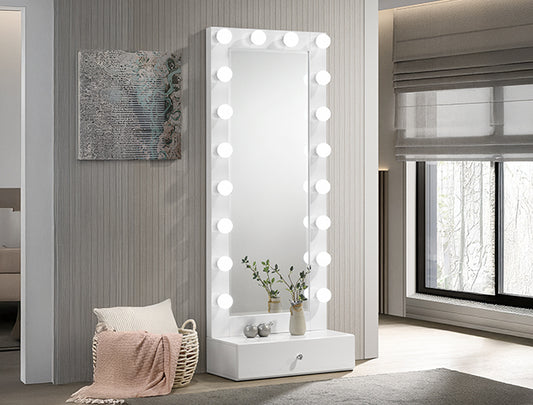 B4852 Luxo White Tall Vanity with Drawer