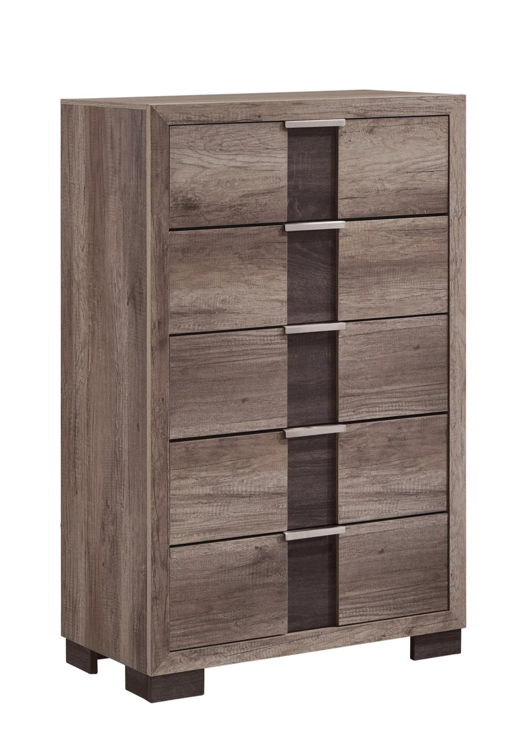 5pcs Rangley Brown Wood Finish Bedroom Set