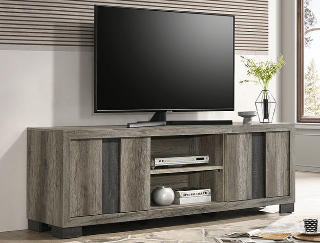RANGLEY TV STAND-GREY/BROWN