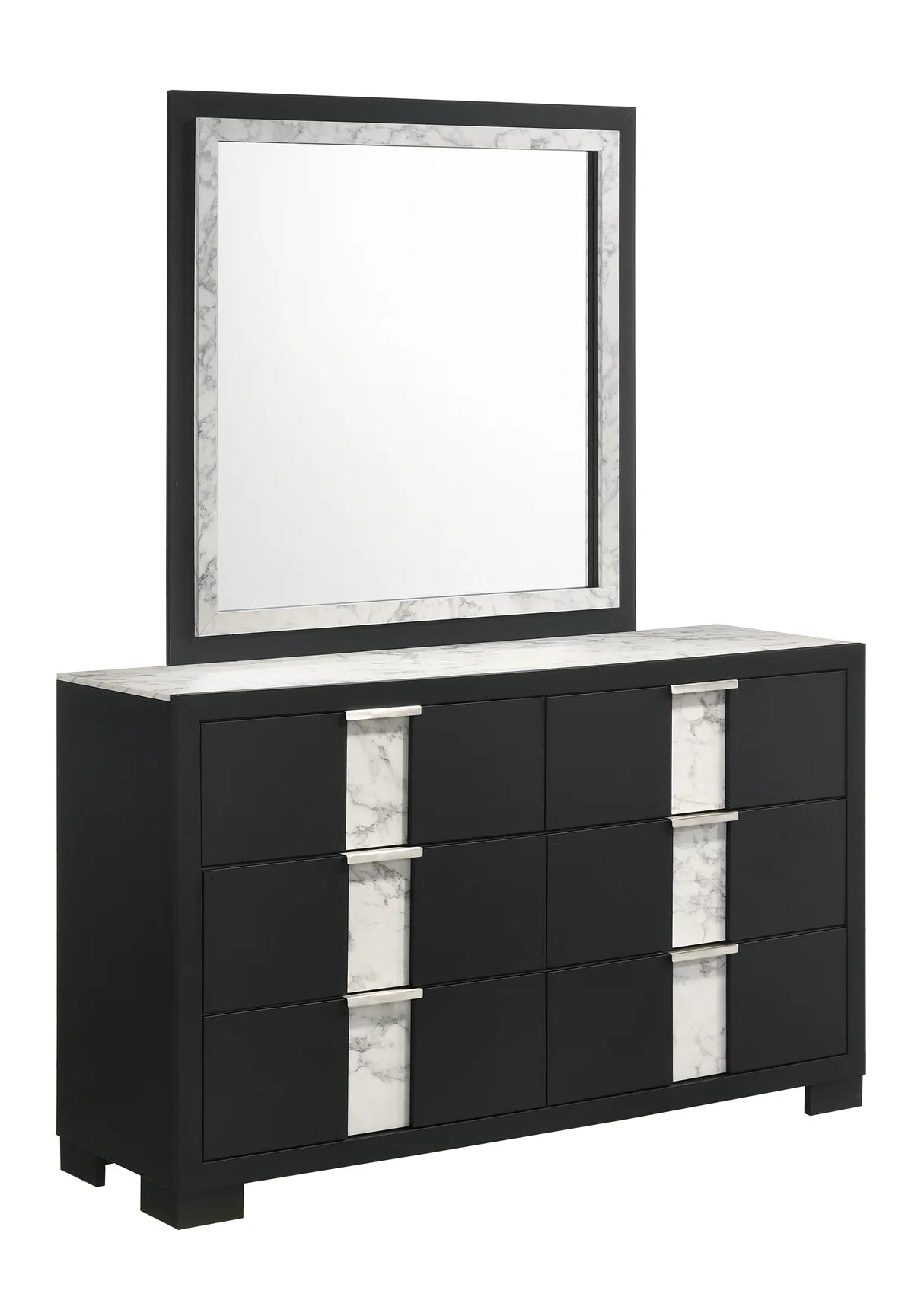 5pcs Rangley Black Wood Finish Bedroom Set
