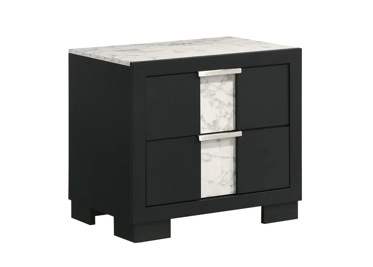5pcs Rangley Black Wood Finish Bedroom Set