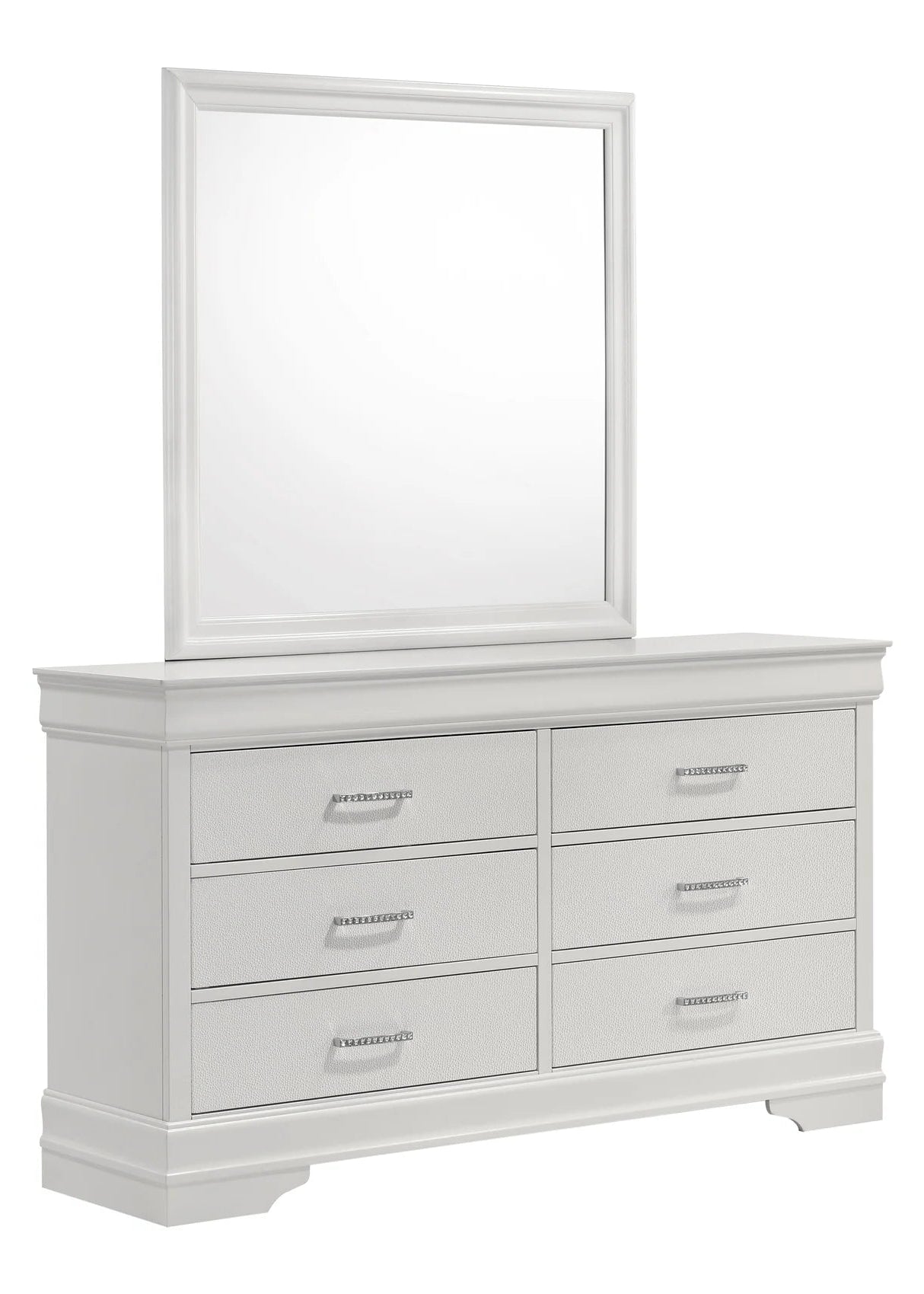 5pcs Amalia White Finish Bedroom Set