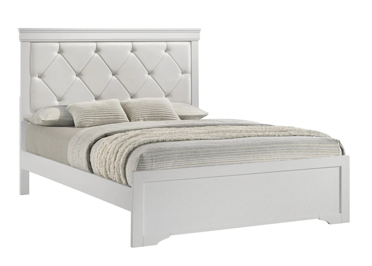 5pcs Amalia White Finish Bedroom Set