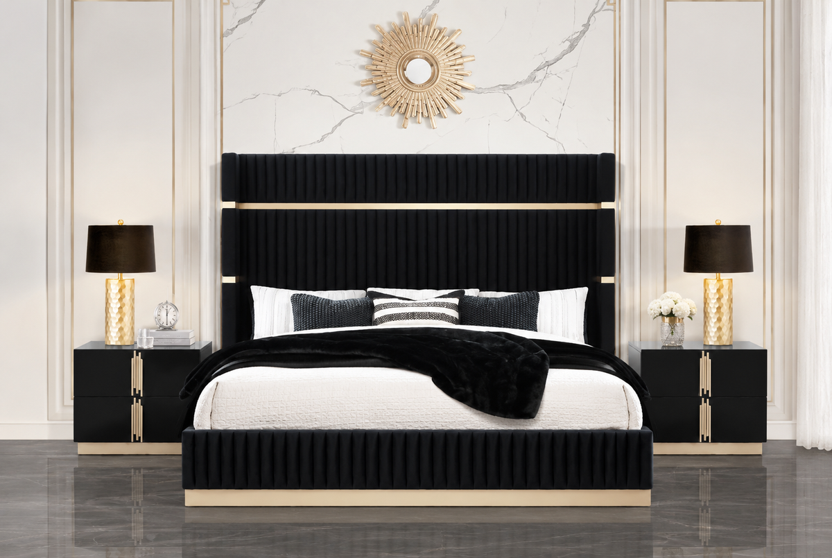 B7550 Evon (Black) - Queen Bed