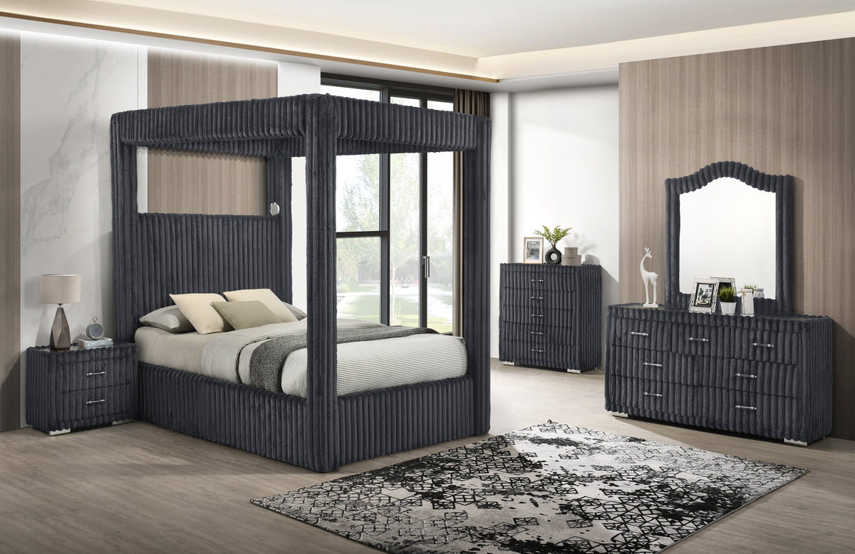 B9013 Atlam w/Henley (Grey) - King 4pcs