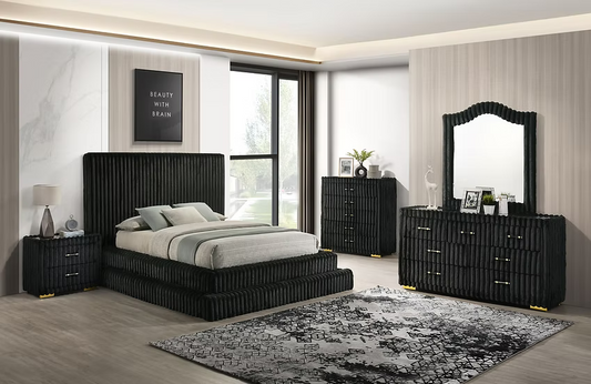 5pcs or 4pcs B9020 Micah Henley Black Bedroom Set