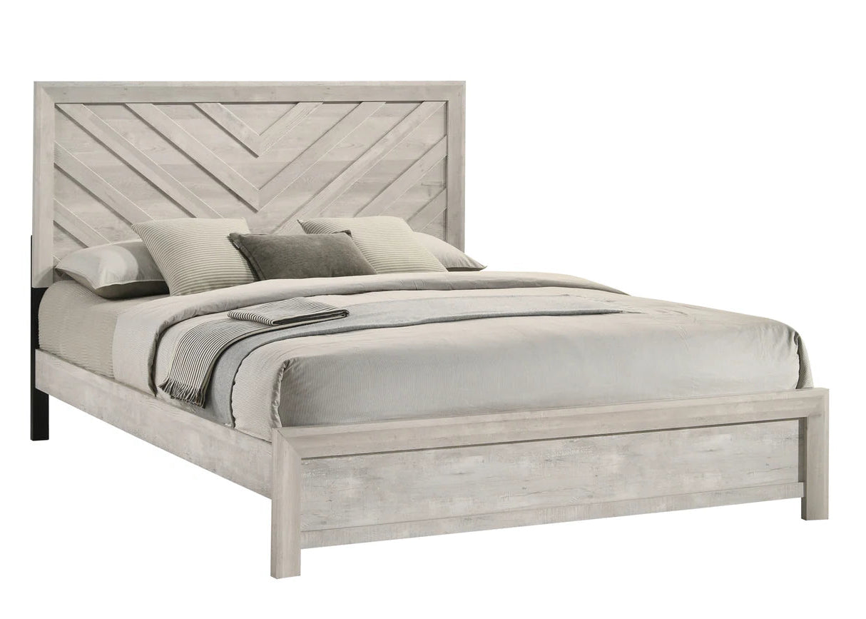 5pcs Valor White Wood Finish Bedroom Set