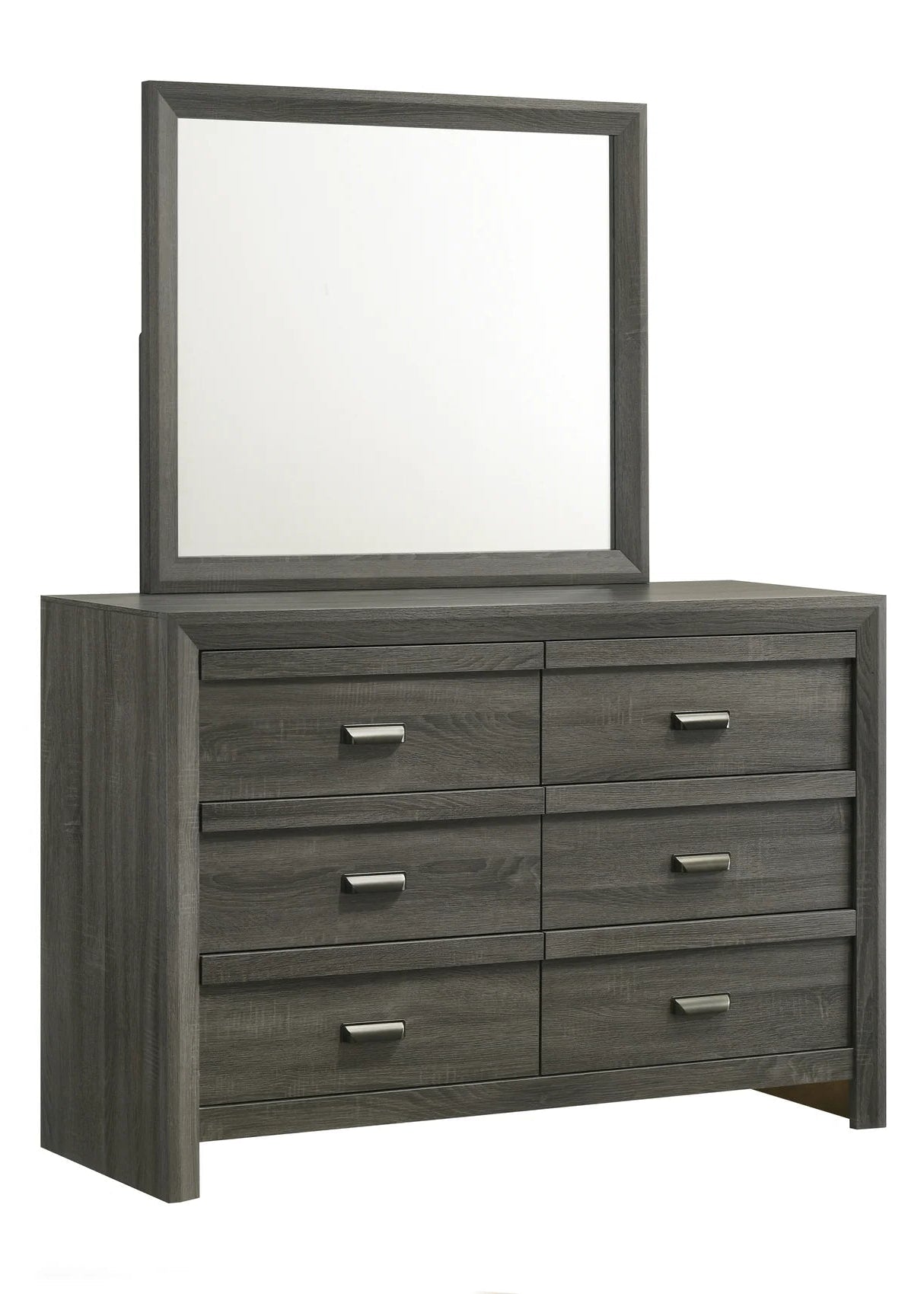 5pcs Valor Grey Wood Finish Bedroom Set