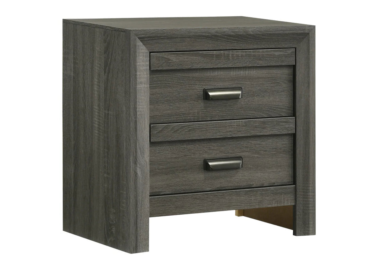 5pcs Valor Grey Wood Finish Bedroom Set