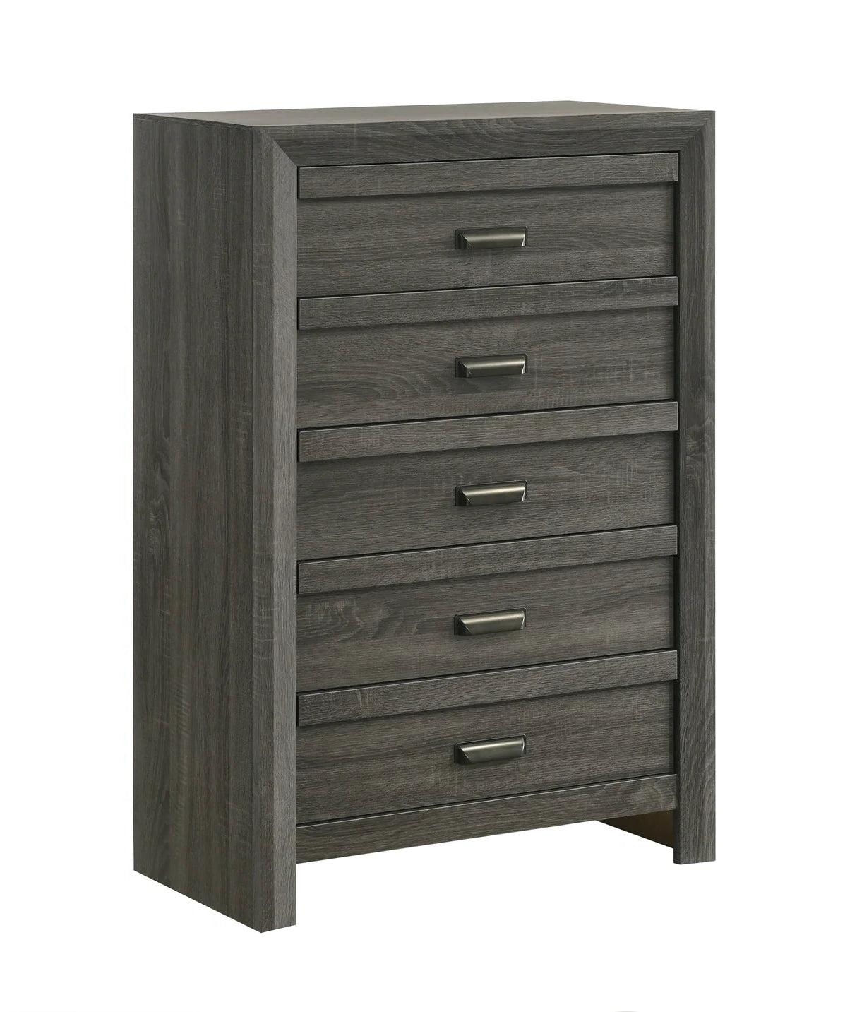5pcs Valor Grey Wood Finish Bedroom Set