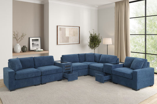 Barista Blue 8PC Modular Sectional Set