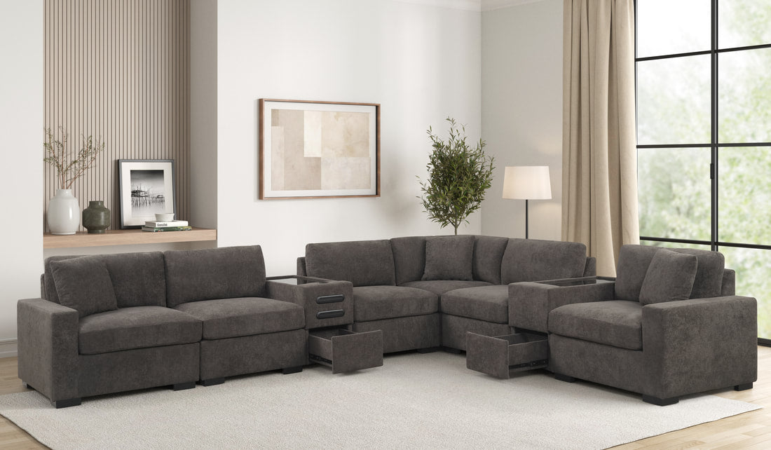 Barista Chocolate 8PC Modular Sectional Set
