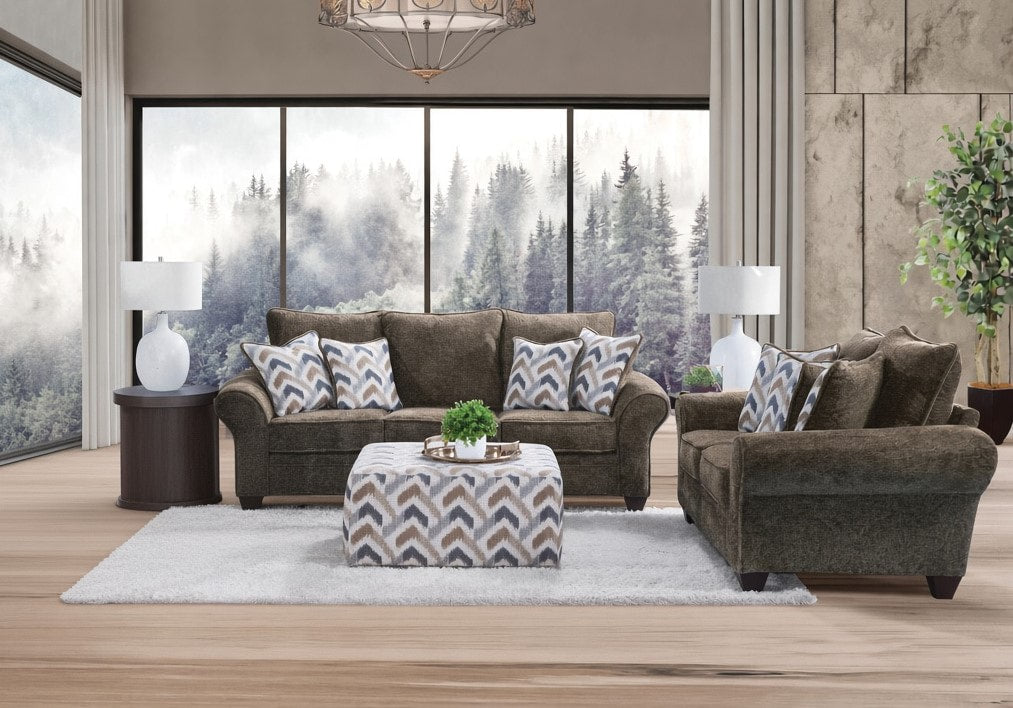 Behold 1000 Chocolate Sofa & Loveseat Set