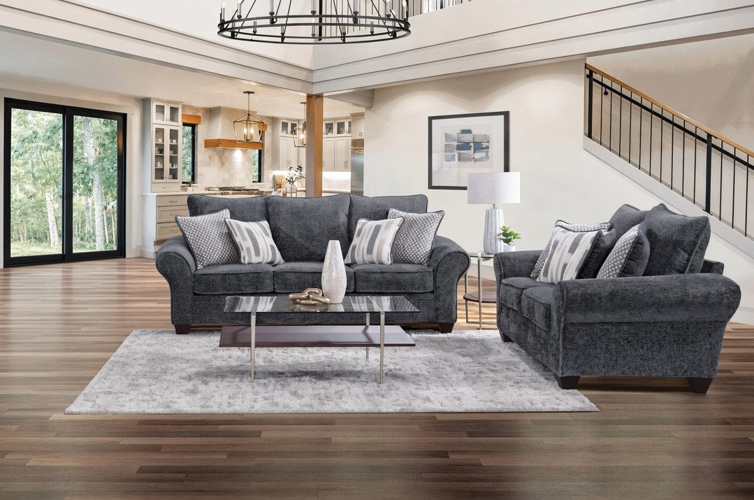 Behold 1001 Charcoal Sofa & Loveseat Set