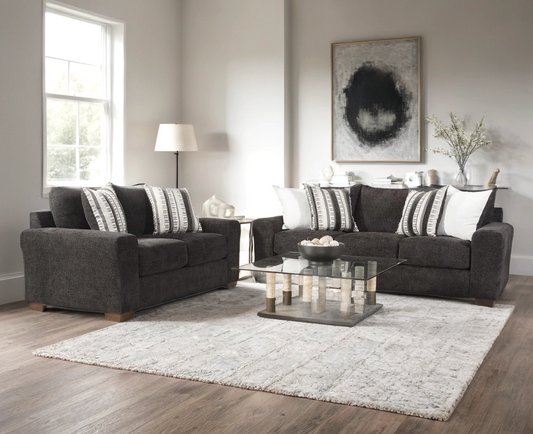 Behold 2535 Black Sofa & Loveseat Set