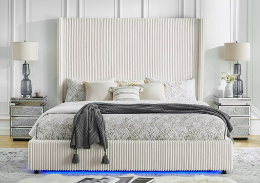 B300 Belinda Beige Platform Bed Frame