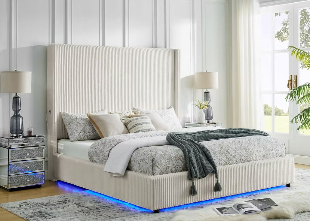 B300 Belinda Beige Bed Frame