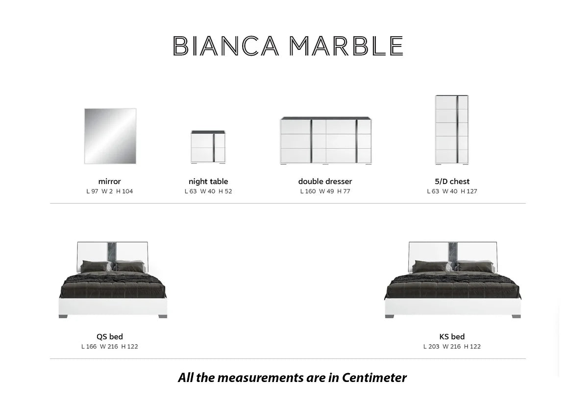 4pcs Bianca Collection Bedroom Set