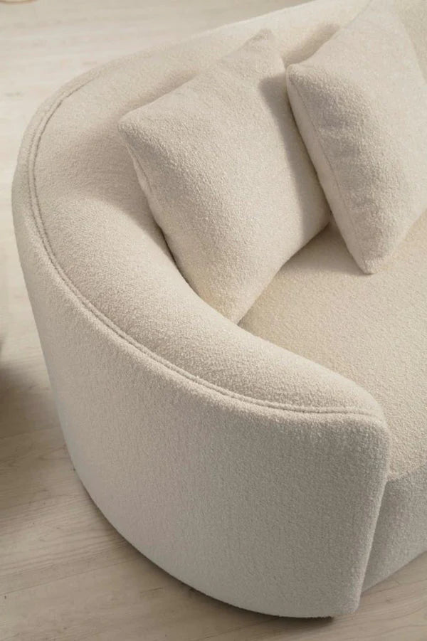 Cloe Ivory Boucle Curved LAF Sectional