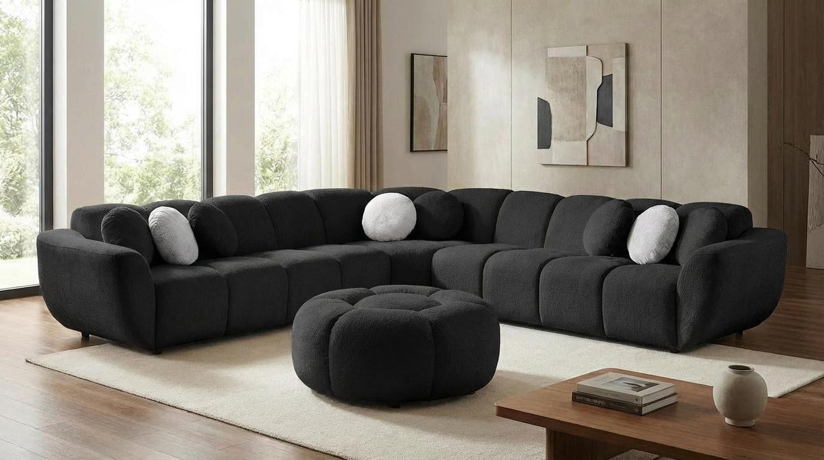 MI-3001 Rose (Black) - 3pcs Sectional