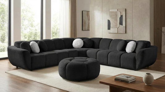 MI-3001 Rose (Black) - 3pcs Sectional