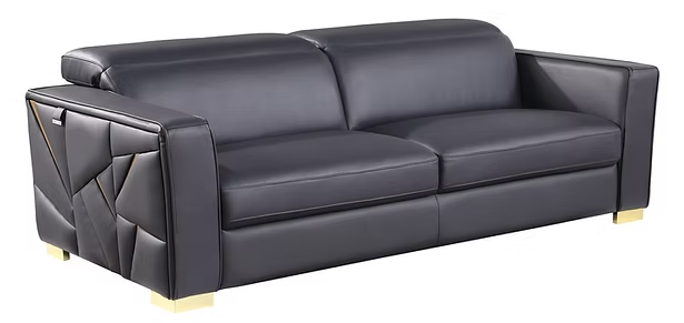 3pcs or 2pcs MI-1240 Astra Dark Navy Italian Leather Sofa, Loveseat & Chair