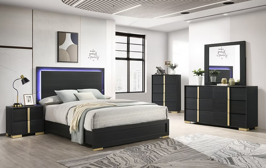 B1580 Aubrey Black LED Bedroom Set