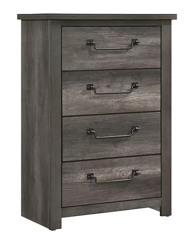 B1450 Amelia Greyish Brown Wood Finish Bedroom Set